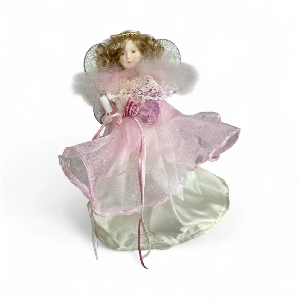 Vintage Holiday Tradition Lighted Fairy Angel Christmas Treetop Tree Topper 11”